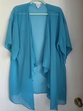 LuLaRoe Teal Lightweight Kimono - Size L